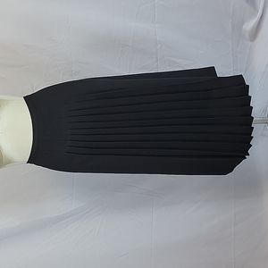 Vintage Plus Size 16/18 Goth Witch Full Length Pleated Black Skirt